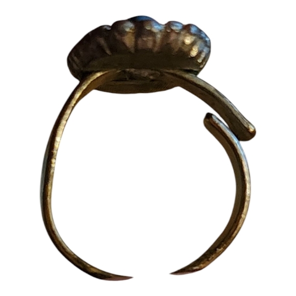 Vintage Turquoise Statement Ring Adjustable Silver Tone Boho Western Style - Picture 2 of 7